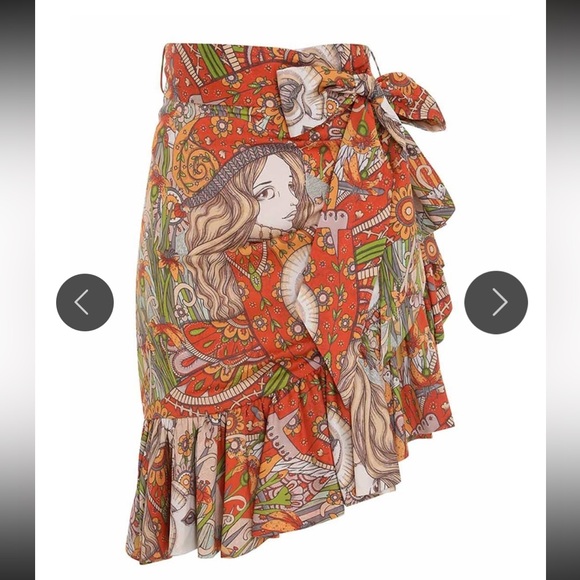 NWT Zimmermann KALEIDOSCOPE WRAP TIE SKIRT - Picture 5 of 11